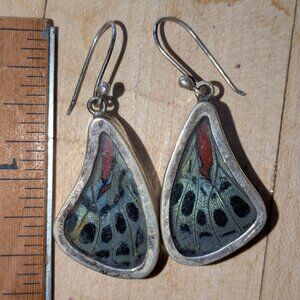 Sterling silver butterfly wing earrings from Peru